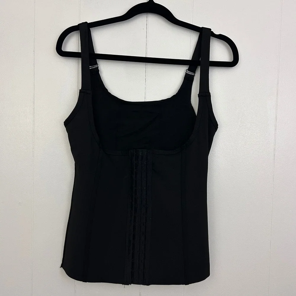 O to S Black Shapewear Camisole Tank Top Hook and Eye Back Style YT8769 Size S - Picture 2 of 6